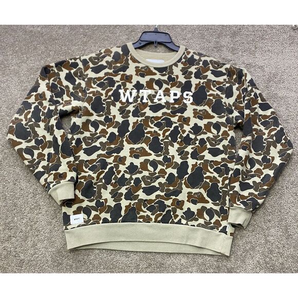 WTAPS College Design Crewneck Sweatshirt X 01 Brown Camo 2018 